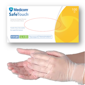 Перчатки MediCom (виниловые) Размер L 1215561132 фото